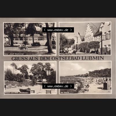 Ansichtskarte DDR Bezirk Rostock, Kreis Greifswald, Ostseebad Lubmin in s/w - schwarzweiß Gruss aus dem Ostseebad Lubmin. Ansichtskarte bzw. Postkarte in s/w aus... Sammlung