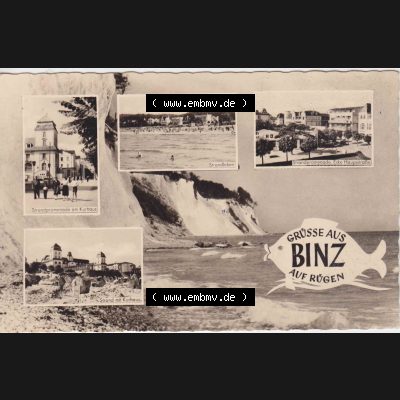 Alte Ansichtskarte DDR Bezirk Rostock, Kreis Rügen, Ostseebad Binz, Grüsse aus Binz auf Rügen, DDR Verbraucherpreis 0,15 DM. Ansichtskarte bzw.... Sammlung