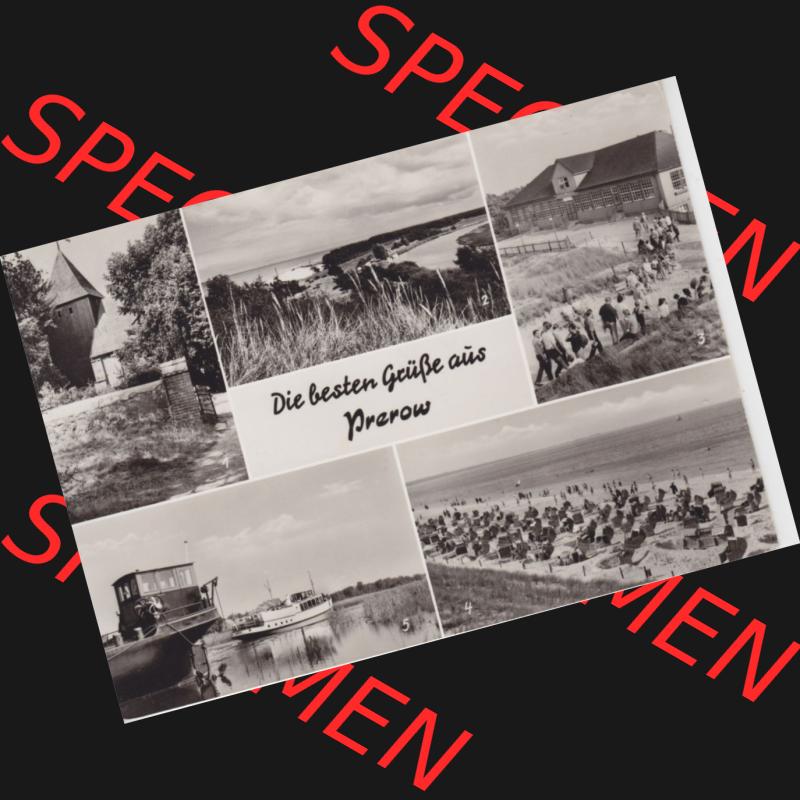 Ansichtskarte DDR Bezirk Rostock, Kreis Ribnitz-Damgarten Ostseebad Prerow Bildpostkarte in s/w - schwarzweiß Die besten Grüße aus Prerow. Ansichtskarte bzw. Postkarte... Sammlung