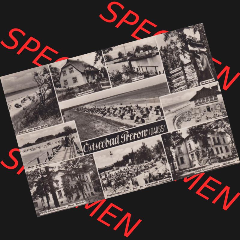 Ansichtskarte DDR Bezirk Rostock, Kreis Ribnitz-Damgarten Ostseebad Prerow Bildpostkarte in s/w - schwarzweiß Ostseebad 10er Mehrbildkarte. Ansichtskarte bzw. Postkarte in... Sammlung