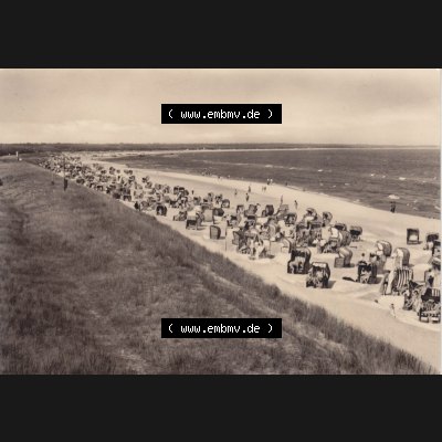 Ansichtskarte DDR Bezirk Rostock, Kreis Ribnitz-Damgarten Ostseebad Prerow Bildpostkarte in s/w - schwarzweiß Strandkörbe am Strand. Ansichtskarte bzw. Postkarte in s/w... Sammlung