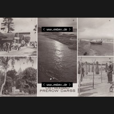 Ansichtskarte DDR Bezirk Rostock, Kreis Ribnitz-Damgarten Ostseebad Prerow Bildpostkarte in s/w - schwarzweiß 1969, Gruß aus Prerow, Mehrbildkarte. Ansichtskarte... Sammlung