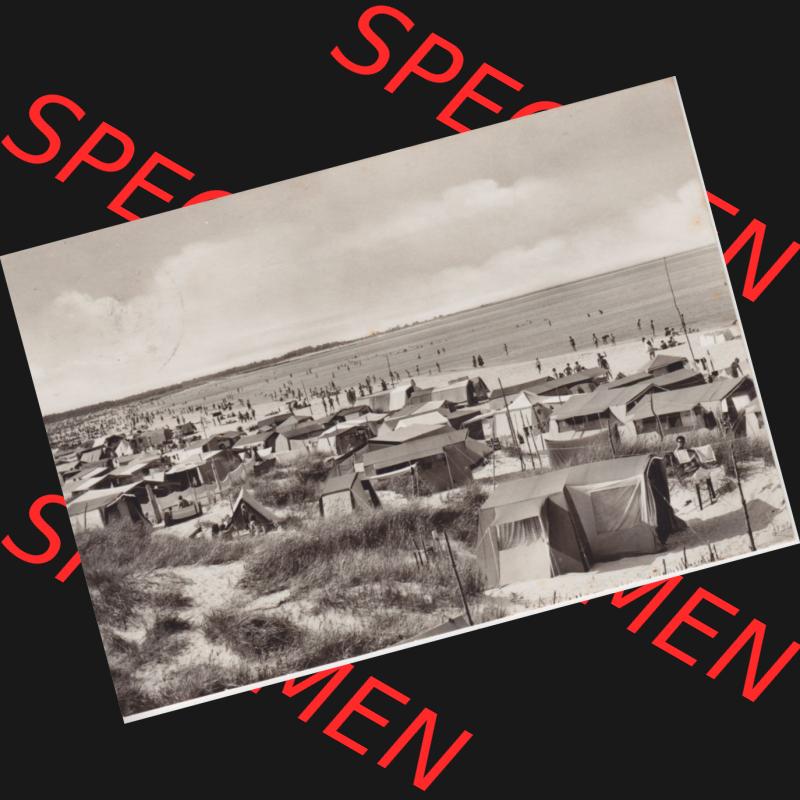 Ansichtskarte DDR Bezirk Rostock, Kreis Ribnitz-Damgarten Ostseebad Prerow Bildpostkarte in s/w - schwarzweiß Zeltplatz in Prerow. Ansichtskarte bzw. Postkarte in s/w... Sammlung