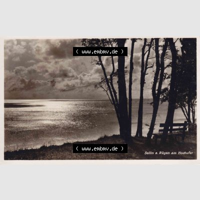 Ansichtskarte DDR Bezirk Rostock, Kreis Rügen, Ostseebad Sellin Postkarte in s/w schwarzweiß Sellin auf Rügen am Hochufer um 1930-1936. Ansichtskarte bzw.... Sammlung