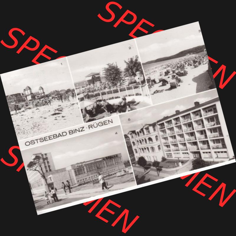 Alte Ansichtskarte DDR Bezirk Rostock, Kreis Rügen, Ostseebad Binz, Mehrbildkarte Binz auf Rügen der DDR, gelaufen. Ansichtskarte bzw. Postkarte in s/w... Sammlung