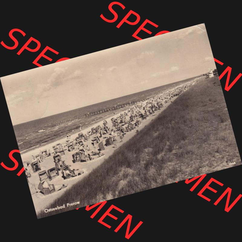 Ansichtskarte DDR Bezirk Rostock, Kreis Ribnitz-Damgarten Ostseebad Prerow Bildpostkarte in s/w - schwarzweiß Strand vom Ostseebad Prerow Links. Ansichtskarte bzw. Postkarte... Sammlung
