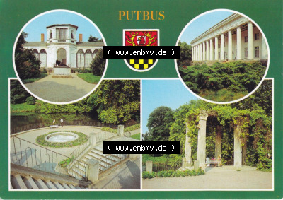 Ansichtskarte bzw. Postkarte in Farbe aus DDR-Zeiten, Bezirk Rostock, Kreis Rügen Stadt Putbus der DDR Sammlung