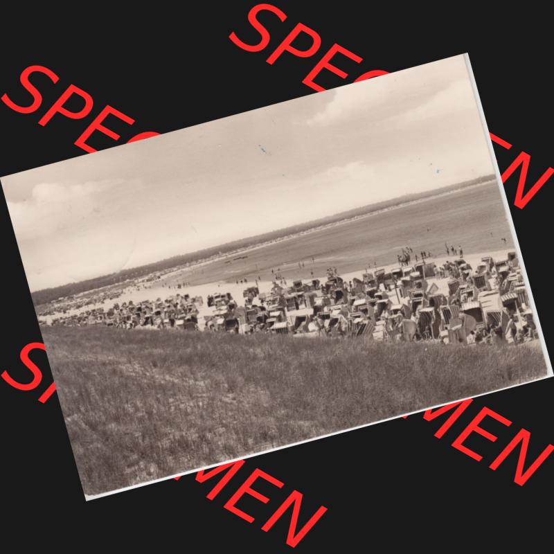 Ansichtskarte DDR Bezirk Rostock, Kreis Ribnitz-Damgarten Ostseebad Prerow Bildpostkarte in s/w - schwarzweiß Strandkörbe am Strand. Ansichtskarte bzw. Postkarte in s/w... Sammlung