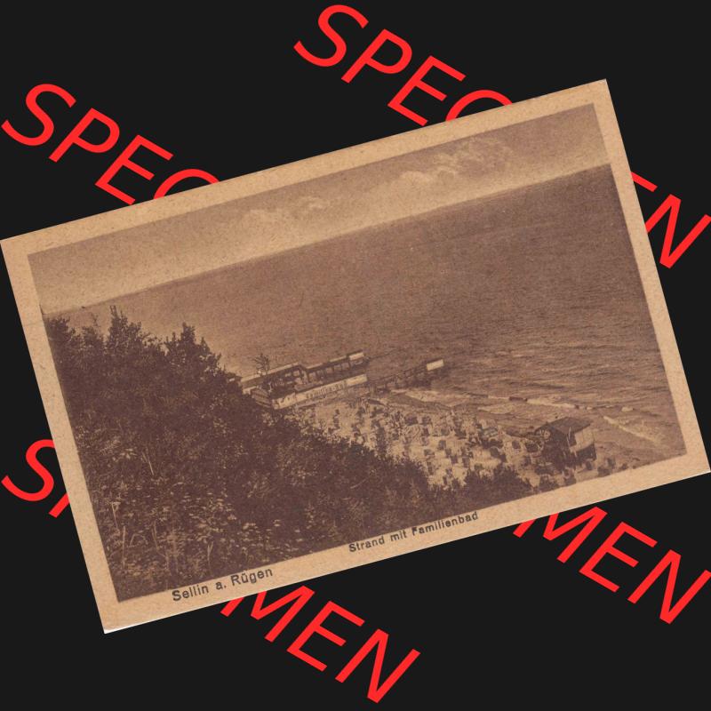Ansichtskarte DDR Bezirk Rostock, Kreis Rügen, Ostseebad Sellin Postkarte in s/w schwarzweiß Sellin auf Rügen um 1902, Strand, Familienbad. Ansichtskarte... Sammlung