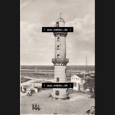 Ansichtskarte DDR Bezirk Rostock, Stadtkreis Rostock, Hansestadt Rostock, Ortsteil Seebad Warnemünde Postkarte in s/w / schwarzweiß Rostock-Warnemünde-Leuchtturm,... Sammlung