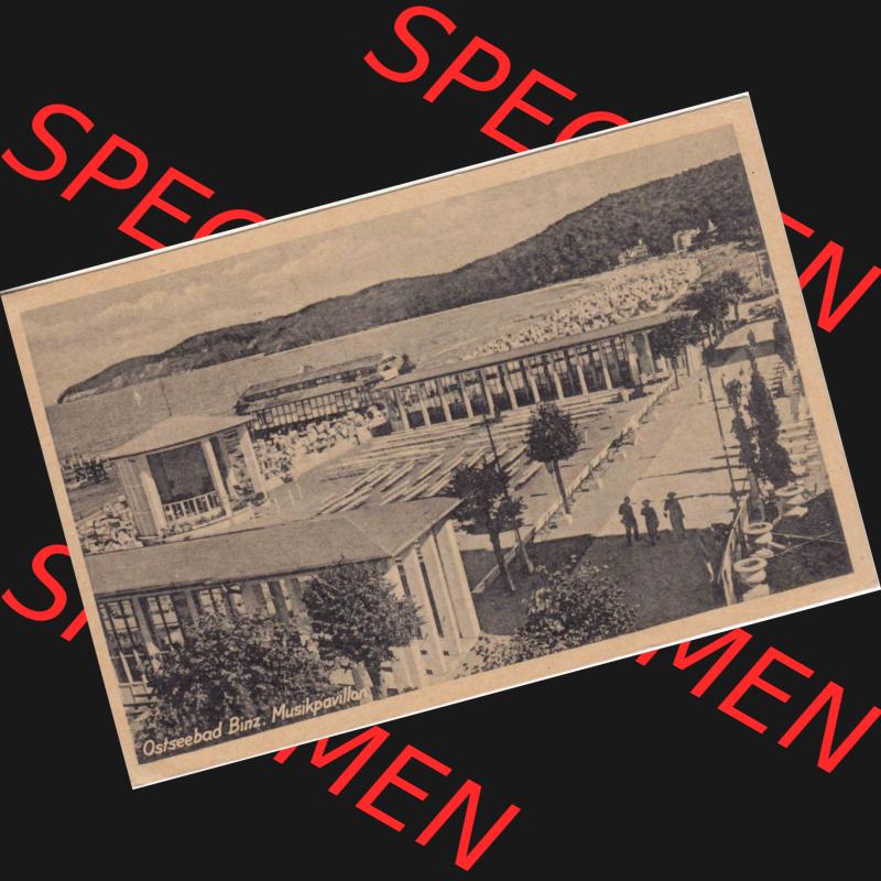 Alte Ansichtskarte DDR Bezirk Rostock, Kreis Rügen, Ostseebad Binz, Ostseebad Binz, Musikpavillon. Ansichtskarte bzw. Postkarte in s/w - schwarzweiß... Sammlung