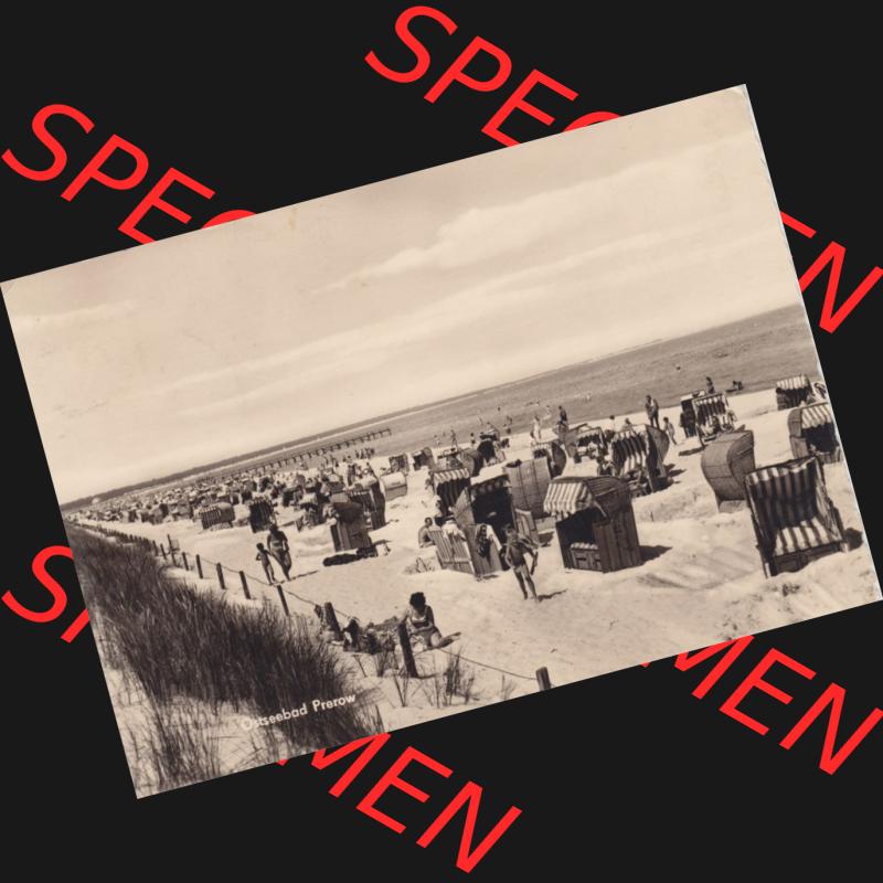Ansichtskarte DDR Bezirk Rostock, Kreis Ribnitz-Damgarten Ostseebad Prerow Bildpostkarte in s/w - schwarzweiß Strand vom Ostseebad Prerow Rechts. Ansichtskarte bzw. Postkarte... Sammlung