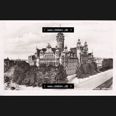 Ansichtskarten DDR Bezirk Leipzig, Leipzig Stadt in s/w - schwarzweiß, Reichsmessestadt Leipzig Neues Rathaus. Ansichtskarte bzw. Postkarte aus DDR-Zeiten Bezirk Leipzig... Sammlung
