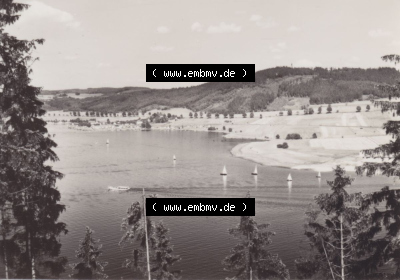 Ortsteil Saalburg 1968, Saaletalsperre bei Saalburg, Blick nach Kloster, DDR-Zeiten Bezirk Gera Sammlung