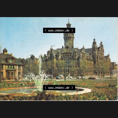 Ansichtskarten DDR Bezirk Leipzig, Leipzig Stadt in Farbe, Neues Rathaus, V-1-20-A1-42-71 1529, gelaufen Stempel der Briefmarke ist unklar. Ansichtskarte bzw. Postkarte... Sammlung