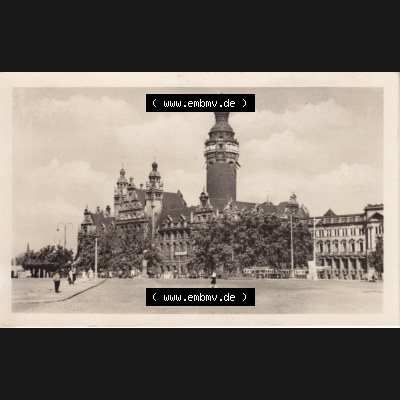 Ansichtskarten DDR Bezirk Leipzig, Leipzig Stadt in s/w - schwarzweiß, Neues Rathaus, gelaufen, A 167-54 57-974-4100. Ansichtskarte bzw. Postkarte aus DDR-Zeiten... Sammlung