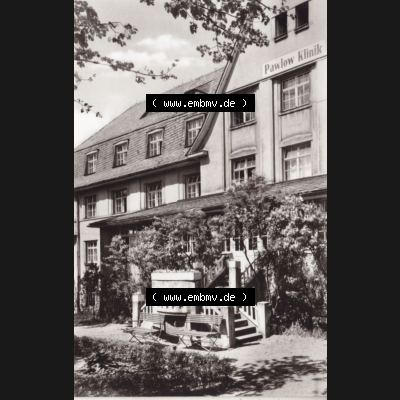 DDR Bezirk Karl-Marx-Stadt, Kreis Flöha, Stadt Augustusburg, VEB Verlag Bildpostkarten 901 Karl-Marx-Stadt, Augustusburg im Erzgebirge Pawlow-Klinik, Foto im Hochformat.... Sammlung