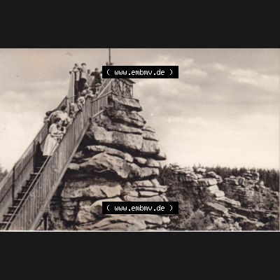 Fotos DDR, Bezirk Karl-Marx-Stadt, Ehrenfriedersdorf im Erzgebirge 1969, Aussichtsfelsen. Fotos vom Verlag Erhard Neubert KG zu DDR-Zeiten 1969. Fotos aus DDR-Zeiten Bezirk... Sammlung