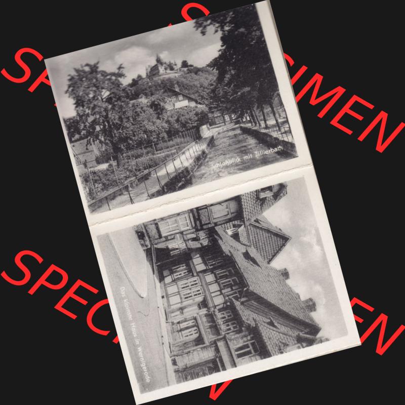 Fotos DDR, Bezirk Magdeburg, Kreis Wernigerode, Stadt Wernigerode, 10 Ansichten-Leporello von Wernigerode Schlossblick mit Zillerbach, und Haus in Werningerode. Fotos... Sammlung
