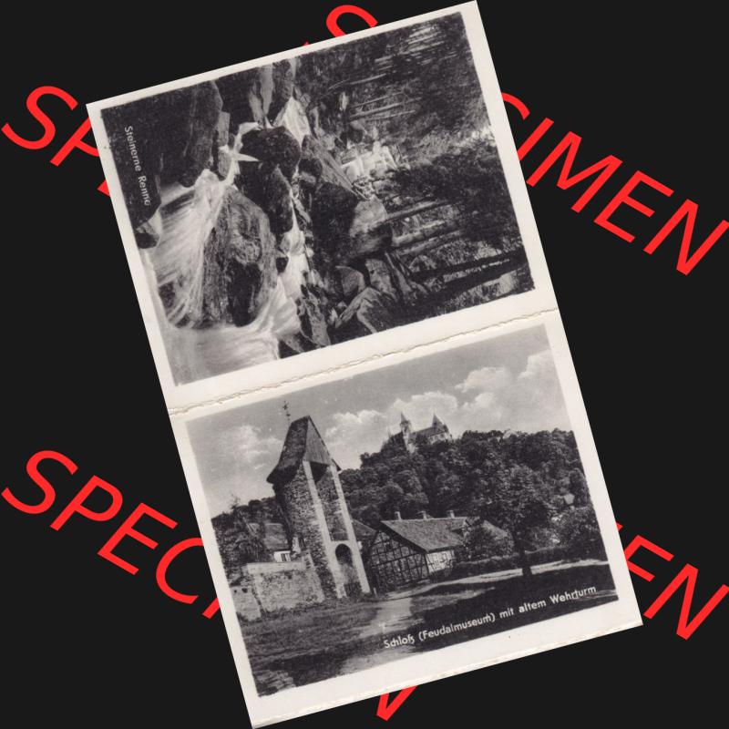 Fotos DDR, Bezirk Magdeburg, Kreis Wernigerode, Stadt Wernigerode, 10 Ansichten-Leporello von Wernigerode Steinerne Renne und Schloß Feudalmuseum mit alten Wehrturm.... Sammlung
