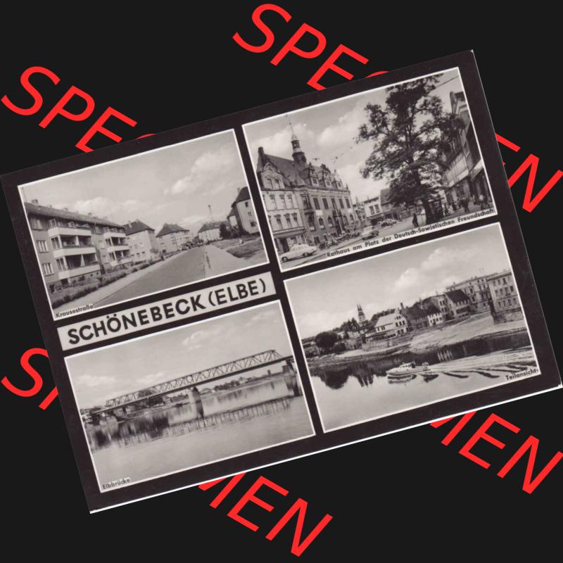 Ansichtskarte in s/w DDR, Schönebeck an der Elbe. Ansichtskarte bzw. Postkarte aus DDR-Zeiten Bezirk Magdeburg der Deutschen Demokratischen Republik vom Bezirk Magdeburg der... Sammlung
