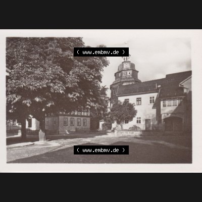 Fotos der DDR Bezirk Suhl, Kreis Bad Salzungen, Stadt Bad Liebenstein, Ansichten Mappe vom Verlag Erhard Neubert, Karl-Marx-Stadt, 1954 Bad Liebenstein, Kirche und Fröbelhaus... Sammlung