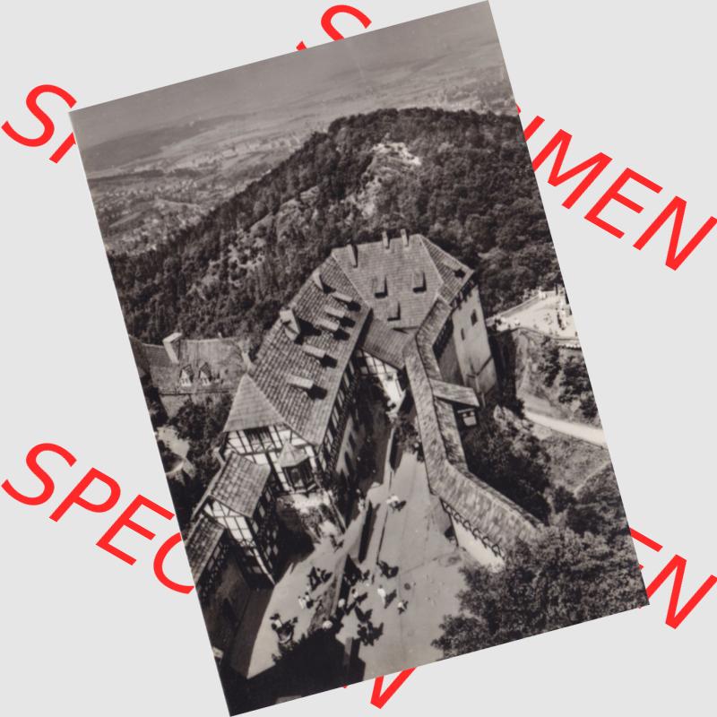 Fotos DDR, Bezirk Erfurt, Kreis Eisenach, Stadt Eisenach, Burg Wartburg mit 10 Foto-Ansichten-Mappe 1973 vom Berchfrik aus gesehen (1). Fotos aus DDR-Zeiten Bezirk... Sammlung