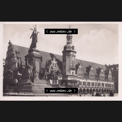 Ansichtskarten DDR Bezirk Leipzig, Leipzig Stadt in s/w - schwarzweiß, Altes Rathaus, Vereinigter Leipziger Bahnhofbuchhandel. Ansichtskarte bzw. Postkarte aus... Sammlung