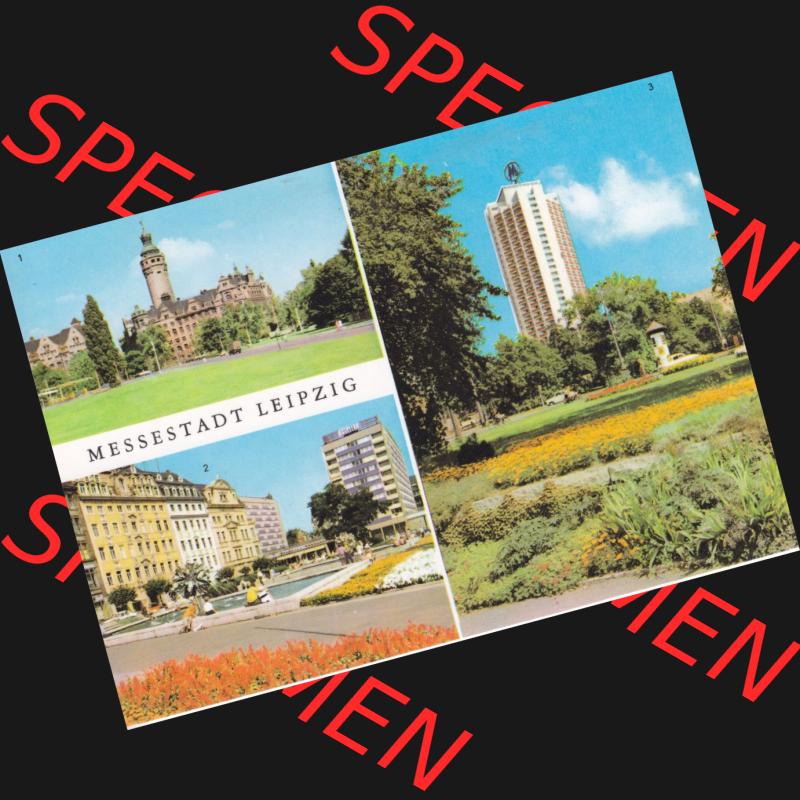 Ansichtskarten DDR Bezirk Leipzig, Leipzig Stadt in Farbe, Neues Rathaus, Sachsenplatz, Block zum Wohnhochhhaus Wintergartenstraße, ungelaufen. Ansichtskarte... Sammlung