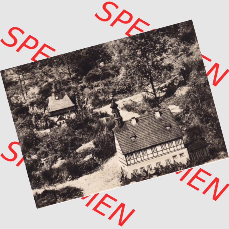 Fotos DDR, Bezirk Karl-Marx-Stadt, Kreis Flöha, Oederan/Sa. Klein-Erzgebirge 1975, 10 Fotobildchen, Verlag Erhard Neubert KG, Ansicht Wehrkirche Großbrückenwalde... Sammlung