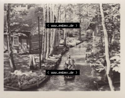 10 Echte Fotos vom Spreewald 1959, Boot mit Fahrgästen im Fluss Sammlung