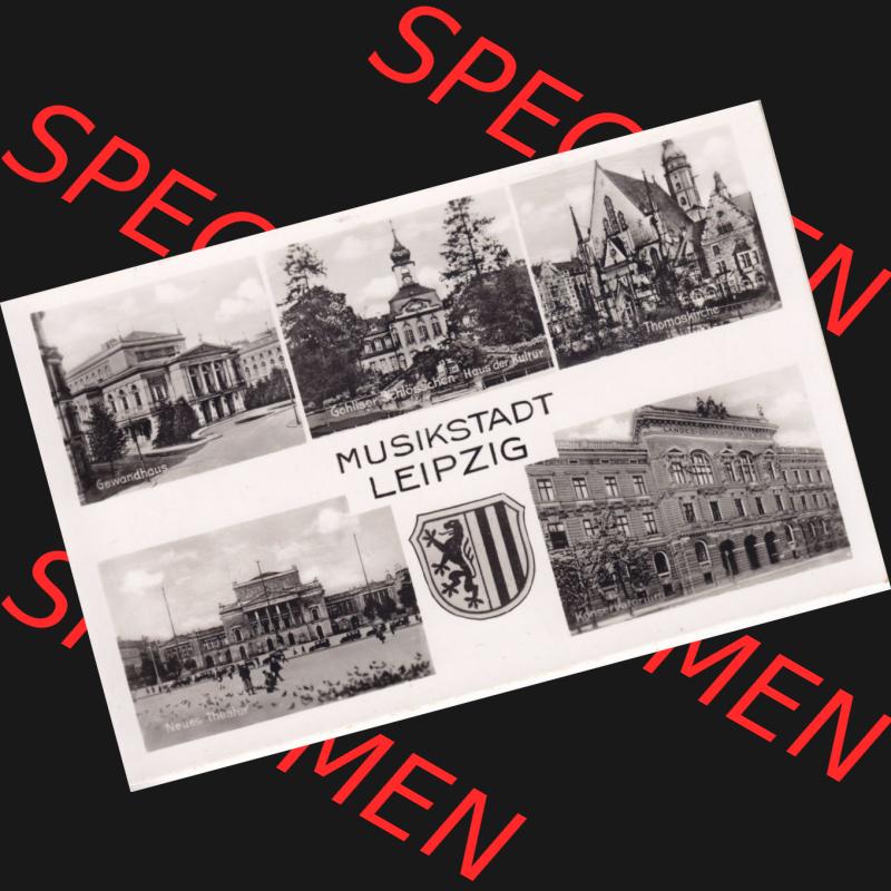 Ansichtskarten DDR Bezirk Leipzig, Leipzig Stadt in s/w - schwarzweiß, Musikstadt Leipzig, Vereinigter Leipziger Bahnhofsbuchhandel. Ansichtskarte bzw. Postkarte... Sammlung