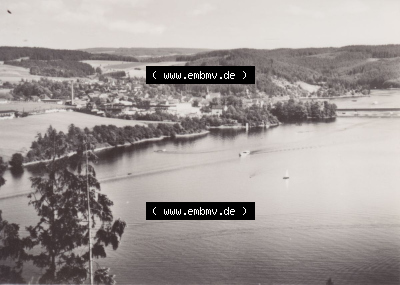 Ortsteil Saalburg 1968, Saalburg Saale Thüringen, Blick vom Sühnekreuz, DDR-Zeiten Bezirk Gera Sammlung