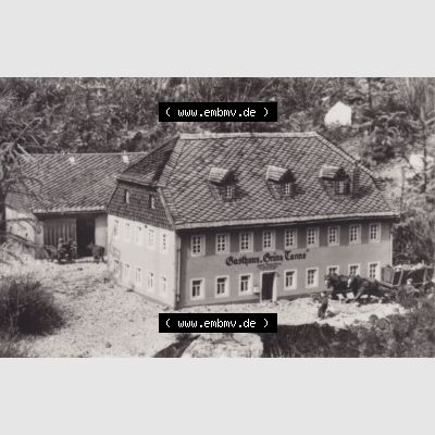 Fotos DDR, Bezirk Karl-Marx-Stadt, Kreis Flöha, Oederan/Sa. Klein-Erzgebirge 1975, 10 Fotobildchen, Gasthaus zur Grünen Tanne, Räuberschanke.... Sammlung