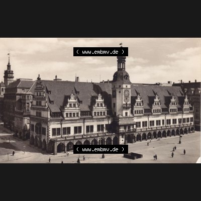 Ansichtskarten DDR Bezirk Leipzig, Leipzig Stadt in s/w - schwarzweiß, Altes Rathaus Nr. 6052, Dick-Foto-Verlag, Erlbach. Ansichtskarte bzw. Postkarte... Sammlung