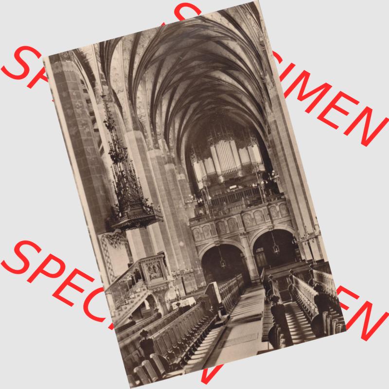 Ansichtskarten DDR Bezirk Leipzig, Leipzig Stadt in s/w - schwarzweiß, Thomaskirche, Blick vom Chor durch Langhaus, ungelaufen V II 28 A 246 - 57 DDR. Ansichtskarte... Sammlung