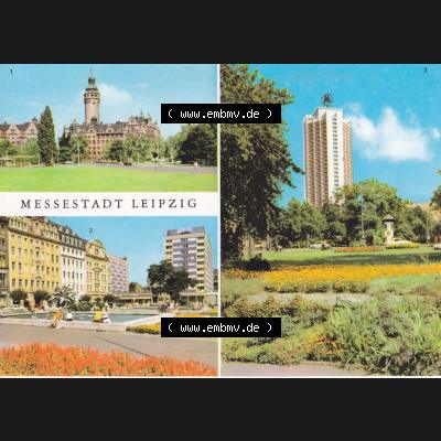 Ansichtskarten DDR Bezirk Leipzig, Leipzig Stadt in Farbe, Neues Rathaus, Sachsenplatz, Block zum Wohnhochhhaus Wintergartenstraße, ungelaufen. Ansichtskarte... Sammlung
