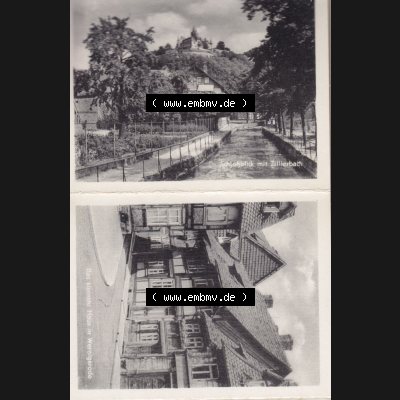 Fotos DDR, Bezirk Magdeburg, Kreis Wernigerode, Stadt Wernigerode, 10 Ansichten-Leporello von Wernigerode Schlossblick mit Zillerbach, und Haus in Werningerode. Fotos... Sammlung