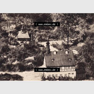 Fotos DDR, Bezirk Karl-Marx-Stadt, Kreis Flöha, Oederan/Sa. Klein-Erzgebirge 1975, 10 Fotobildchen, Verlag Erhard Neubert KG, Ansicht Wehrkirche Großbrückenwalde... Sammlung