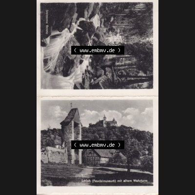 Fotos DDR, Bezirk Magdeburg, Kreis Wernigerode, Stadt Wernigerode, 10 Ansichten-Leporello von Wernigerode Steinerne Renne und Schloß Feudalmuseum mit alten Wehrturm.... Sammlung
