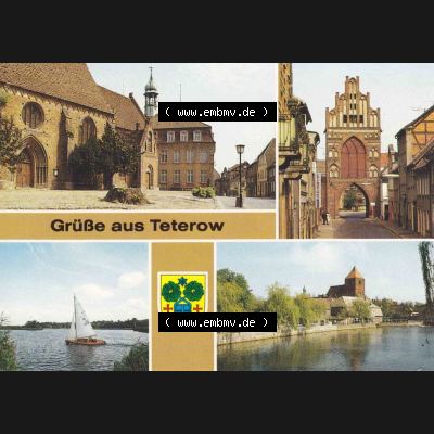 Ansichtskarte DDR Bezirk Neubrandenburg, Kreis Teterow, DDR Grüße aus Teterow 0,20 M 381273-88. Ansichtskarte bzw. Postkarte aus DDR-Zeiten Bezirk Neubrandenburg... Sammlung