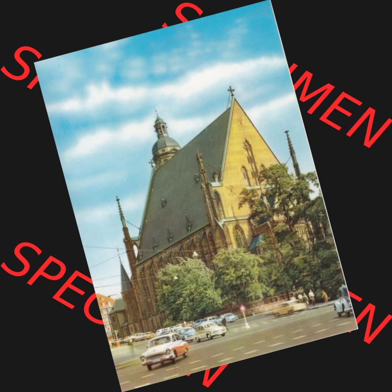 Ansichtskarten DDR Bezirk Leipzig, Leipzig Stadt in Farbe, Thomas-Kirche, gelaufen, keine Briefmarke und kein Stempel. Ansichtskarte bzw. Postkarte aus DDR-Zeiten... Sammlung