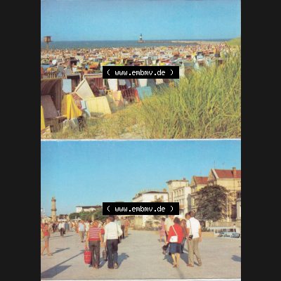 Fotos DDR Bezirk Rostock, Stadtkreis Rostock, Hansestadt Rostock-Warnemünde, Leporello mit 10 Ansichten Strand und Kurpromenade. DDR Bezirk Rostock, Stadtkreis Rostock,... Sammlung