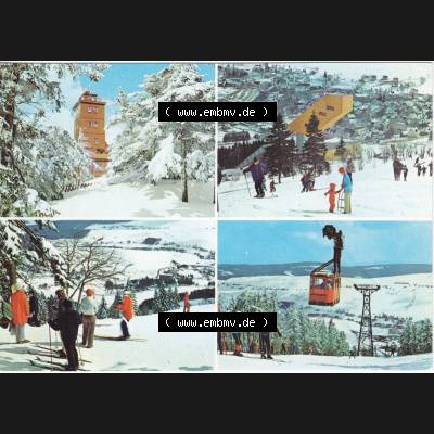 AK DDR, Bezirk Karl-Marx-Stadt, Kreis Annaberg, Stadt Oberwiesenthal in Farbe Gruß vom Fichtelberg (2) Sammlung
