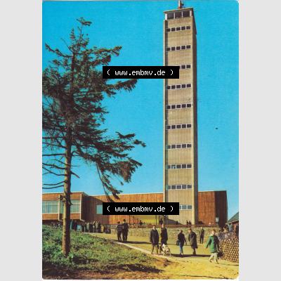 AK DDR, Bezirk Karl-Marx-Stadt, Kreis Annaberg, Stadt Oberwiesenthal in Farbe Fichtelberghaus mit Aussichtsturm. Ansichtskarte bzw. Postkarte aus DDR-Zeiten Bezirk Karl-Marx-Stadt... Sammlung
