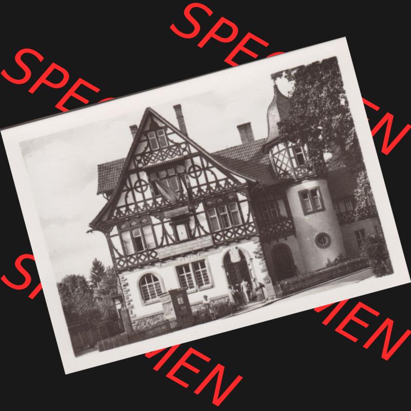 Fotos der DDR Bezirk Suhl, Kreis Bad Salzungen, Stadt Bad Liebenstein, Ansichten Mappe vom Verlag Erhard Neubert, Karl-Marx-Stadt, 1954 Bad Liebenstein, Post (1).... Sammlung