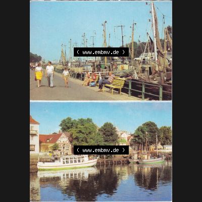 Fotos DDR Bezirk Rostock, Stadtkreis Rostock, Hansestadt Rostock-Warnemünde, Leporello mit 10 Ansichten Am alten Strom und Cafe am Strom. DDR Bezirk Rostock, Stadtkreis... Sammlung