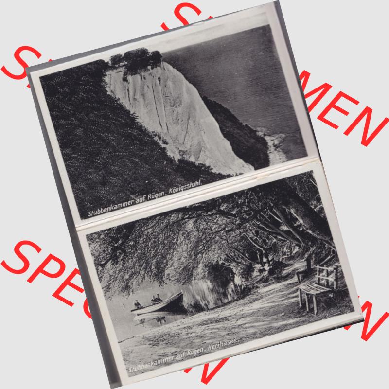 Fotos DDR Bezirk Rostock, Kreis Rügen, Insel Rügen Stubbenkammer, Leporello, 12 Originalaufnahmen, Verlag Hermann Marre, Kunstverlag Berlin W 30, Stubbenkammer... Sammlung