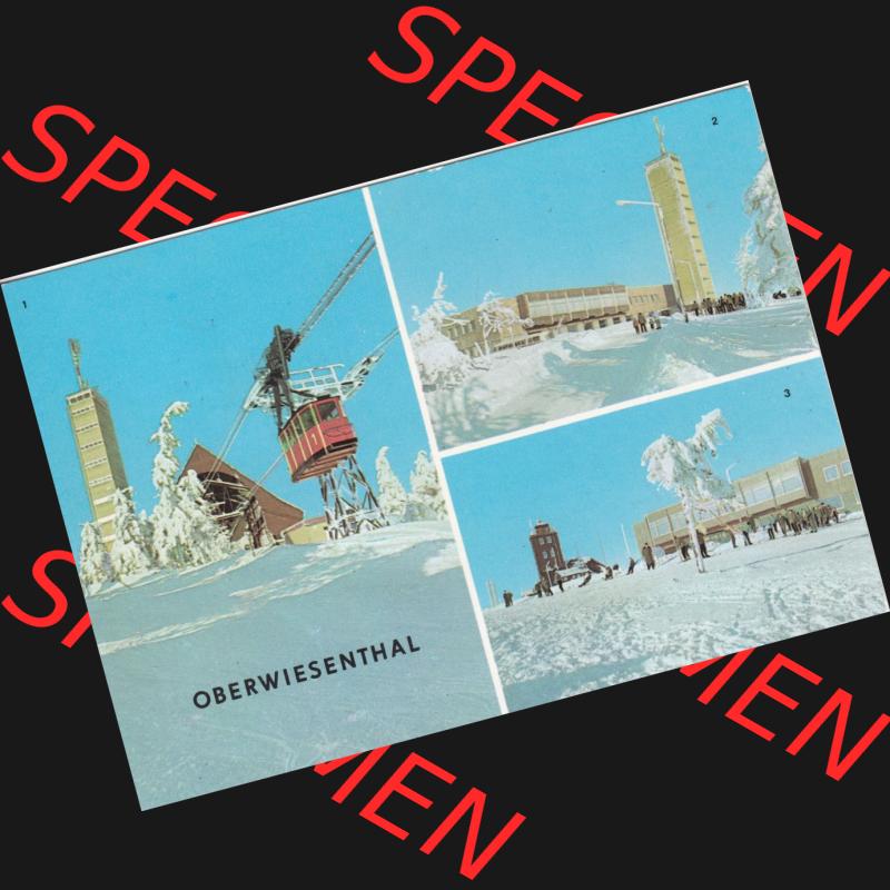 AK DDR, Bezirk Karl-Marx-Stadt, Kreis Annaberg, Stadt Oberwiesenthal in Farbe HOG Fichtelberghaus mit Aussichtstturm und Wetterstation. Ansichtskarte bzw. Postkarte aus... Sammlung