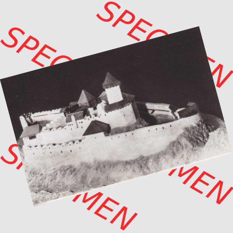 Fotos der DDR, Bezirk Karl-Marx-Stadt, Kreis Auerbach, Burg Falkenstein 1979, Rekonstruktion-Modell Buganlage . Fotos aus DDR-Zeiten Bezirk Karl-Marx-Stadt der Deutschen... Sammlung
